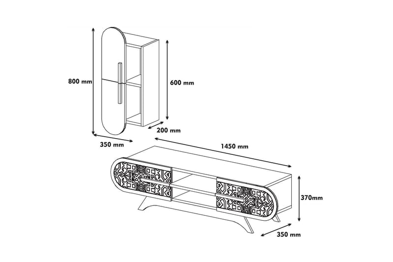 TV-Benk Amtorp 145 cm - Brun - Møbler - TV- & Mediamøbler - TV-møbelsett