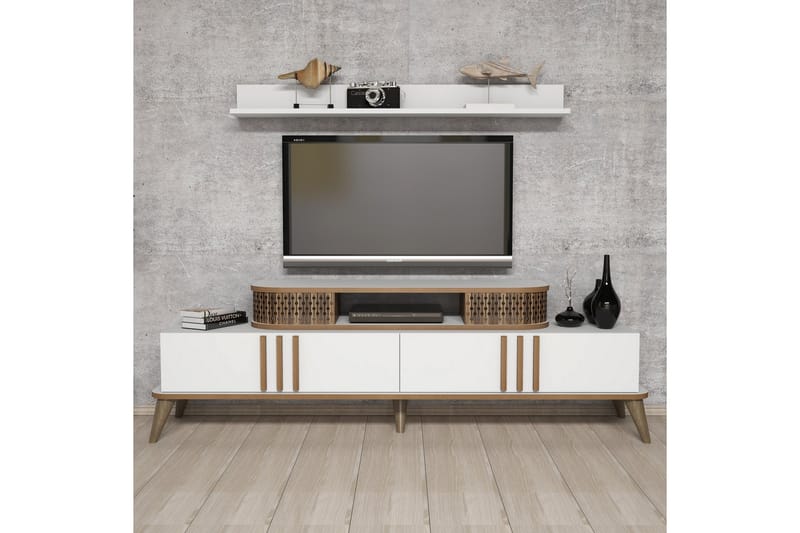 TV-Benk Amtorp 168 cm - Hvit - Møbler - TV- & Mediamøbler - TV-møbelsett