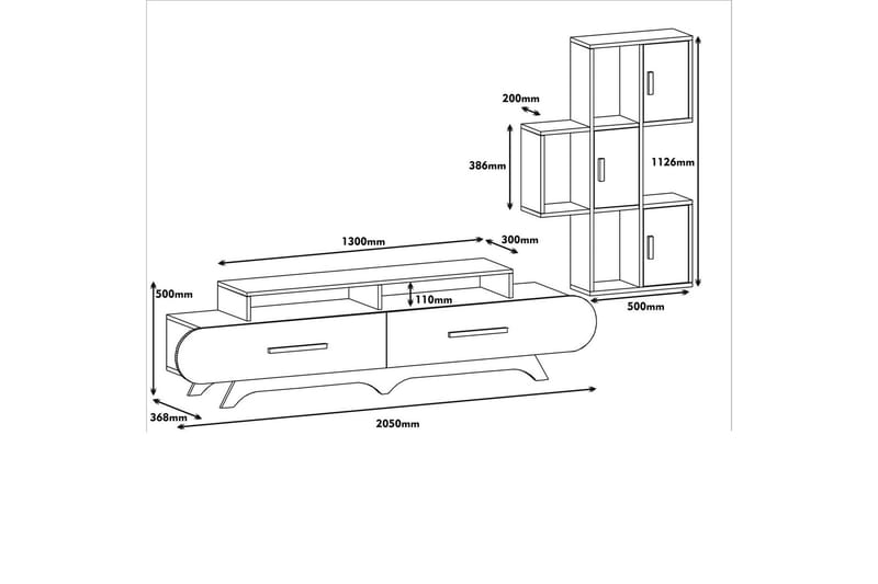 TV-Benk Amtorp 205 cm - Brun - Møbler - TV- & Mediamøbler - TV-møbelsett