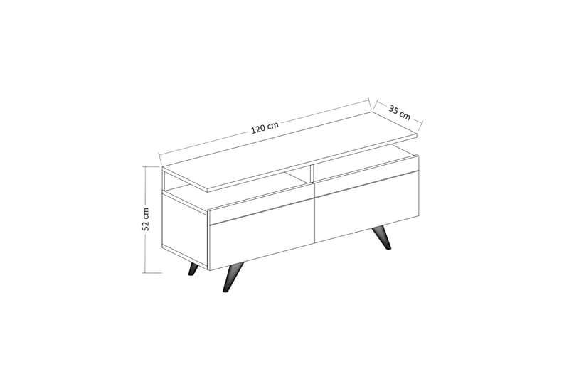 TV-møbelsett 35x150 cm 2 Skap - Natur/Hvit - Møbler - TV- & Mediamøbler - TV-møbelsett