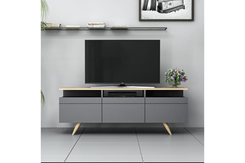 TV-Møbelsett 35x150 cm - Antrasitt/Natur - Møbler - TV- & Mediamøbler - TV-møbelsett