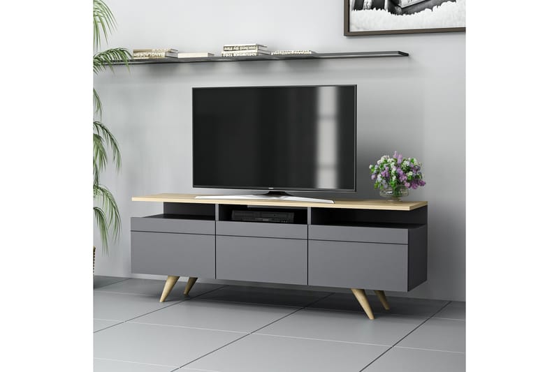 TV-Møbelsett 35x150 cm - Antrasitt/Natur - Møbler - TV- & Mediamøbler - TV-møbelsett