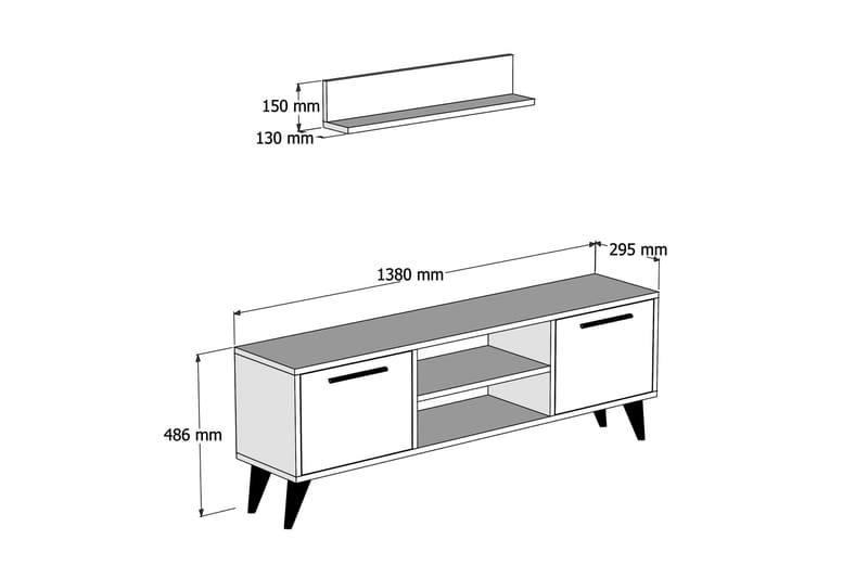 TV-Møbelsett 49x138 cm - Valnøtt - Møbler - TV- & Mediamøbler - TV-møbelsett