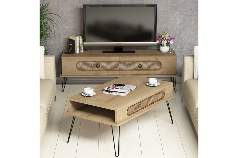 TV-møbelsett Amtorp 145 cm - Brun/Eik - Møbler - TV- & Mediamøbler - TV-møbelsett