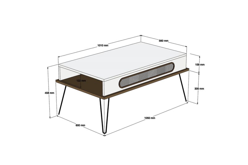 TV-møbelsett Amtorp 145 cm - Brun/Eik - Møbler - TV- & Mediamøbler - TV-møbelsett