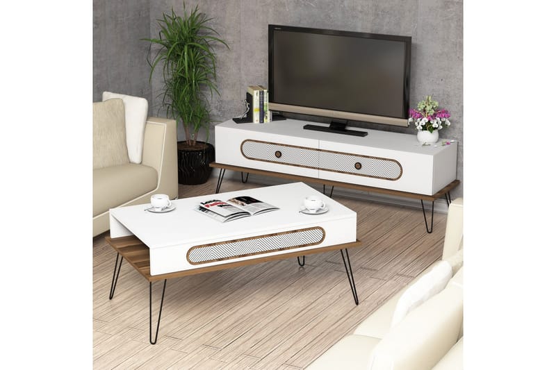 TV-Møbelsett Amtorp 145 cm - Hvit - Møbler - TV- & Mediamøbler - TV-møbelsett