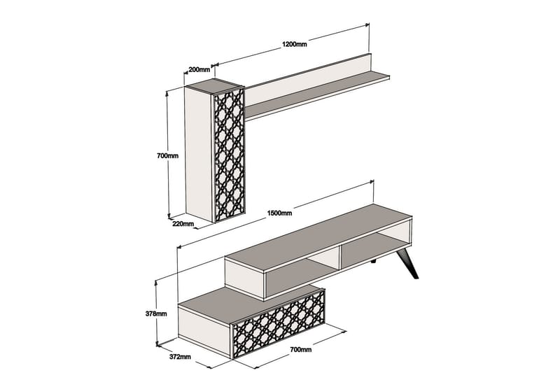 TV-møbelsett Amtorp 150 cm - Brun - Møbler - TV- & Mediamøbler - TV-møbelsett