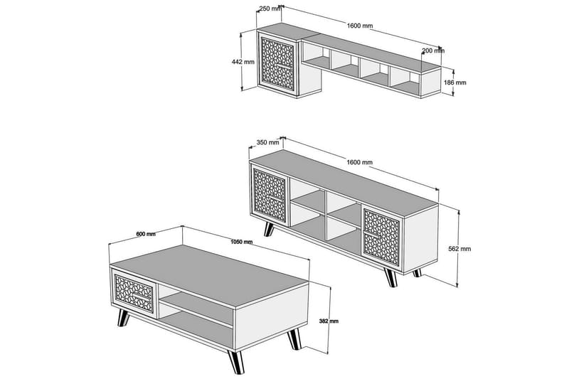 TV-møbelsett Amtorp 160 cm - Brun - Møbler - TV- & Mediamøbler - TV-møbelsett