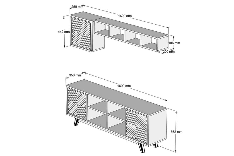 TV-møbelsett Amtorp 160 cm - Brun - Møbler - TV- & Mediamøbler - TV-møbelsett