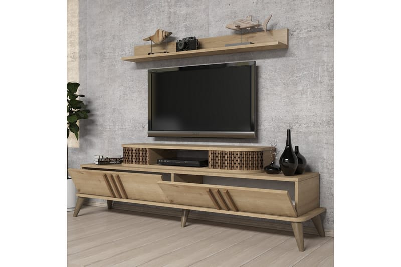 TV-møbelsett Amtorp 168 cm - Beige - Møbler - TV- & Mediamøbler - TV-møbelsett