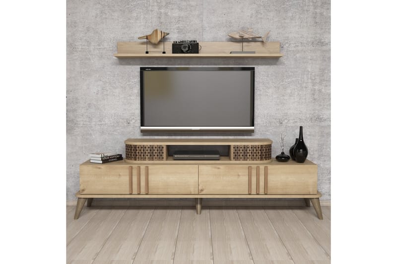 TV-møbelsett Amtorp 168 cm - Beige - Møbler - TV- & Mediamøbler - TV-møbelsett