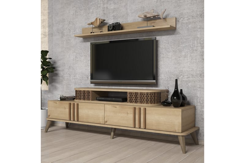 TV-møbelsett Amtorp 168 cm - Beige - Møbler - TV- & Mediamøbler - TV-møbelsett