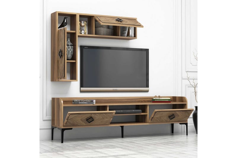 TV-møbelsett Amtorp 180 cm - Mørkebrun - Møbler - TV- & Mediamøbler - TV-møbelsett