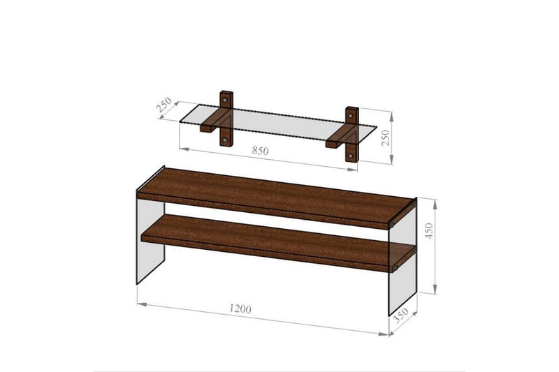 TV-Møbelsett Mccarney 45 cm - Valnøtt - Møbler - TV- & Mediamøbler - TV-møbelsett