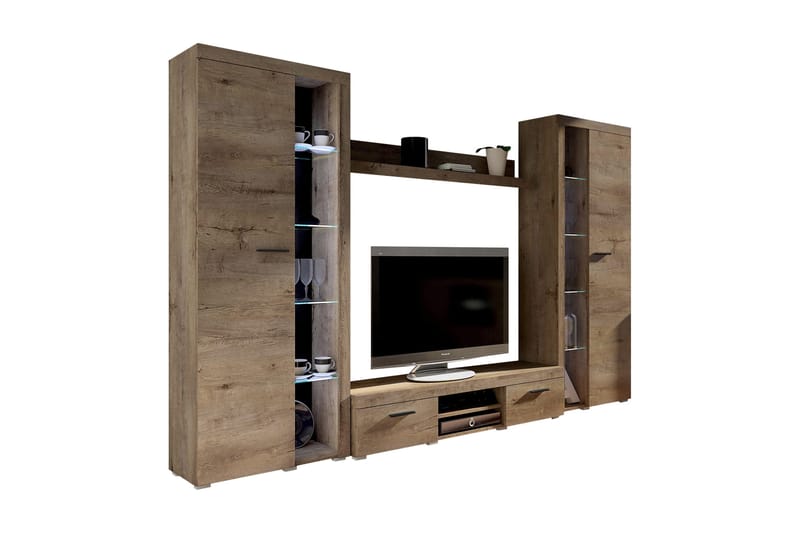 Tv-Møbelsett Rumba 300X34X190 Cm - Beige/Grå - Møbler - TV- & Mediamøbler - TV-møbelsett