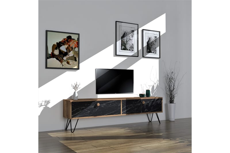 TV-møbelsett Sidenia 160 cm - Svart - Møbler - TV- & Mediamøbler - TV-møbelsett