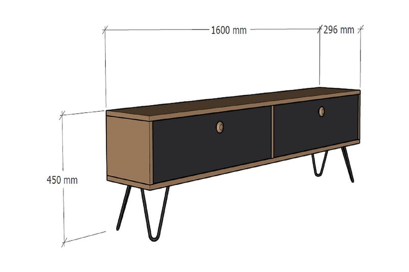 TV-møbelsett Sidenia 160 cm - Svart - Møbler - TV- & Mediamøbler - TV-møbelsett