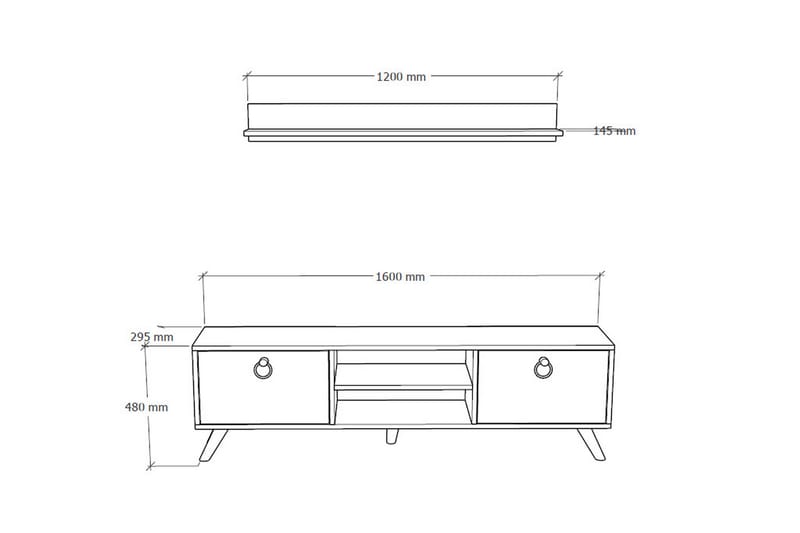 TV-møbelsett Slivea 160 cm - Mørkebrun - Møbler - TV- & Mediamøbler - TV-møbelsett