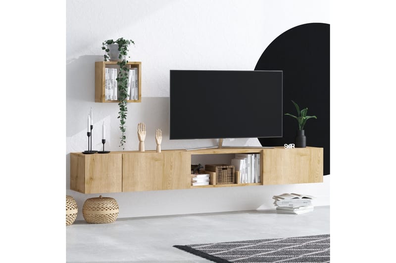 Tv-møbelsett Urgby 180x25 cm - Blå - Møbler - TV- & Mediamøbler - TV-møbelsett