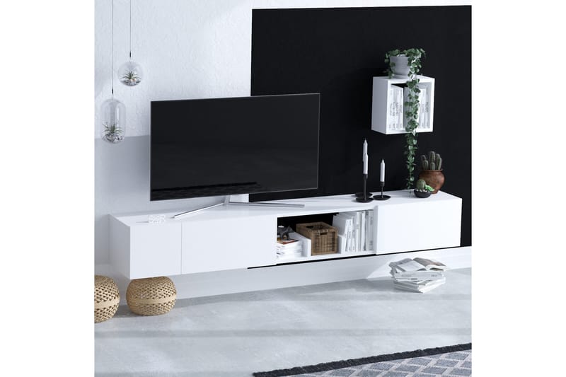 Tv-møbelsett Urgby 180x25 cm - Hvit - Møbler - TV- & Mediamøbler - TV-møbelsett