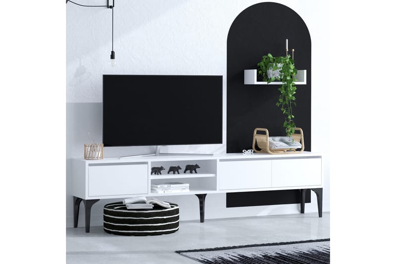 Tv-møbelsett Urgby 180x50 cm - Hvit - Møbler - TV- & Mediamøbler - TV-møbelsett