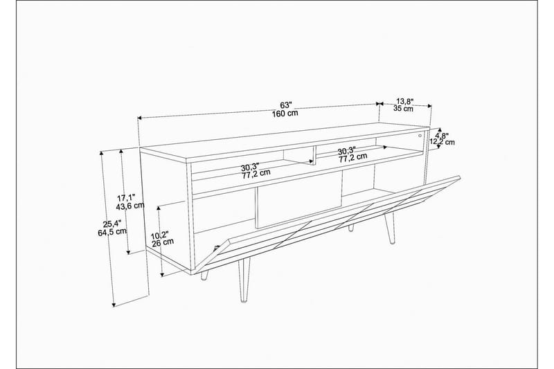 Tv-møbelsett Zakkum 160x64,5 cm - Blå - Møbler - TV- & Mediamøbler - TV-møbelsett