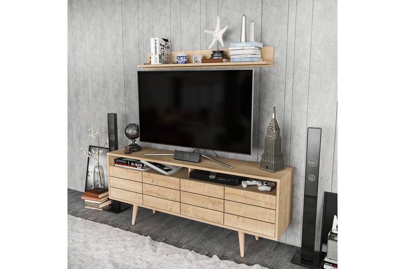 Tv-møbelsett Zakkum 160x64,5 cm - Blå - Møbler - TV- & Mediamøbler - TV-møbelsett