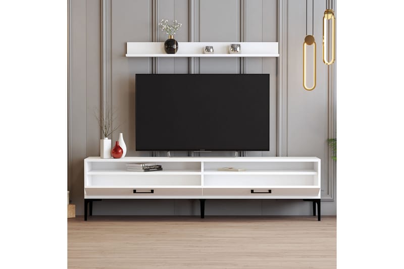 Tv-møbelsett Zakkum 180x47 cm - Hvit - Møbler - TV- & Mediamøbler - TV-møbelsett