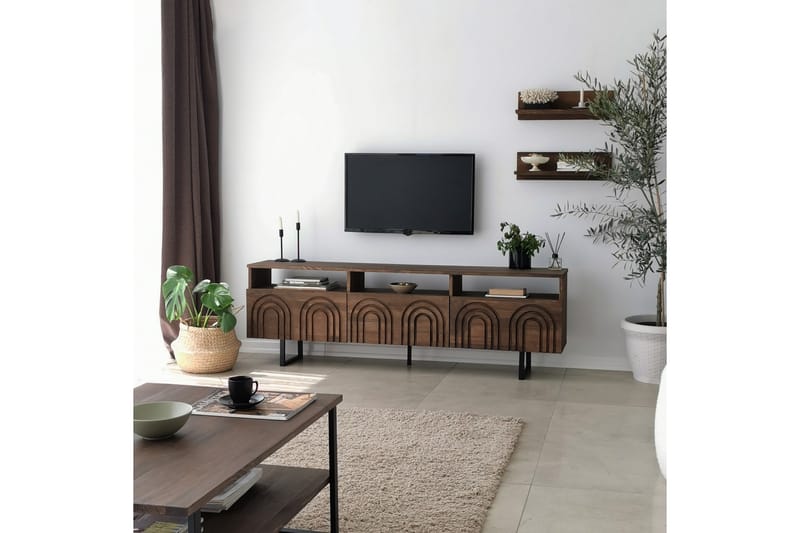 Tv-møbelsett Zakkum 50x15 cm - Brun - Møbler - TV- & Mediamøbler - TV-møbelsett