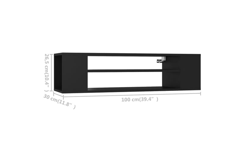 Hengende TV-benk svart 100x30x26,5 cm sponplate - Svart - Møbler - TV- & Mediamøbler - TV-skap