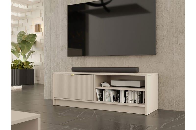 TV-skap Kintore 120 cm - Beige - Møbler - TV- & Mediamøbler - TV benk & mediabenk