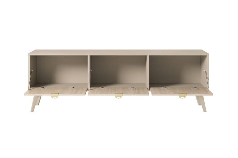 Klinkerville TV-skap – Med oppbevaring x 3 – Lys tre – D28xH32xH158 cm - Beige - Møbler - TV- & Mediamøbler - TV-skap