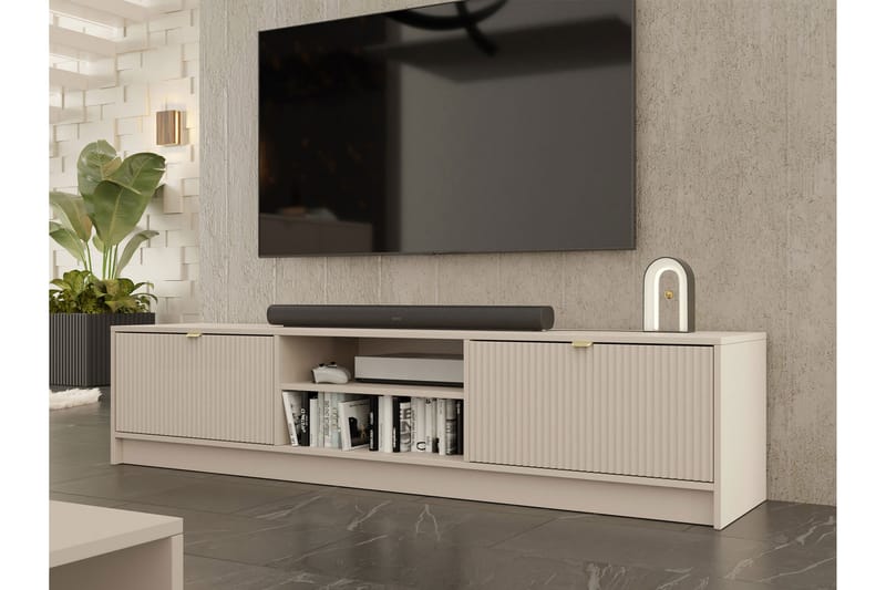 TV-skap Novaj 180 cm - Beige - Møbler - TV- & Mediamøbler - TV benk & mediabenk