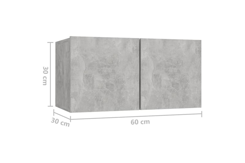 TV-benker 4 stk betonggrå 60x30x30 cm sponplate - Grå - Møbler - TV- & Mediamøbler - TV-skap