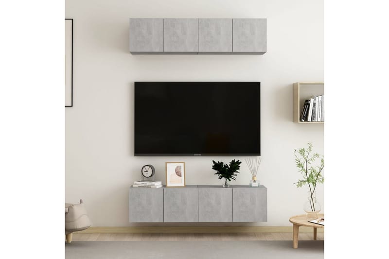 TV-benker 4 stk betonggrå 60x30x30 cm sponplate - Grå - Møbler - TV- & Mediamøbler - TV-skap