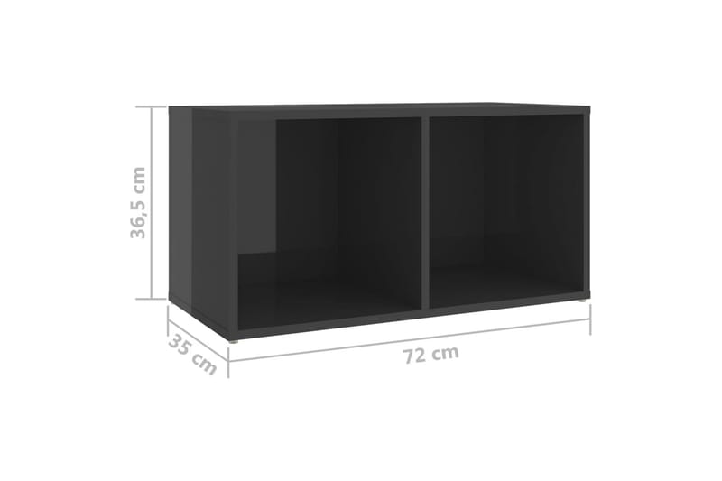 TV-benker 4 stk høyglans grå 72x35x36,5 cm sponplate - Grå - Møbler - TV- & Mediamøbler - TV-skap