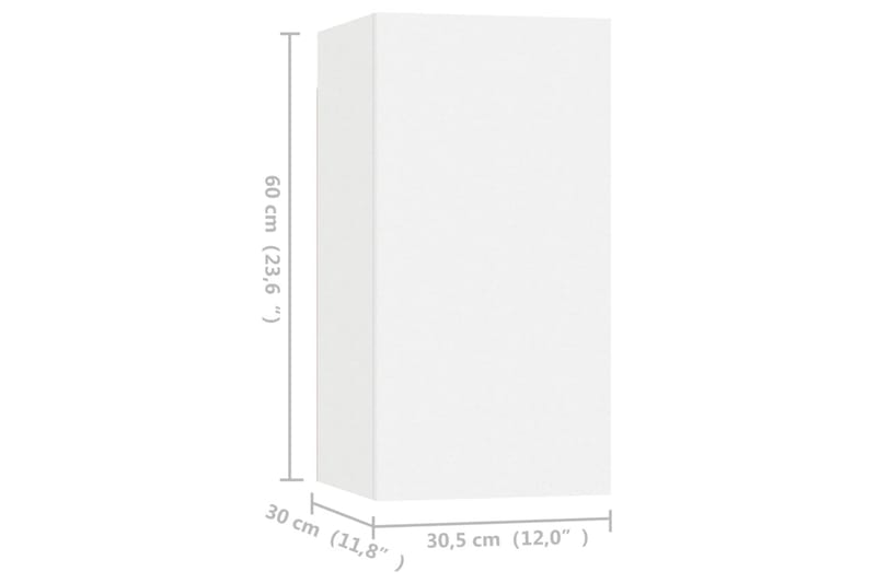 TV-benker 4 stk hvit 30,5x30x60 cm sponplate - Hvit - Møbler - TV- & Mediamøbler - TV-skap