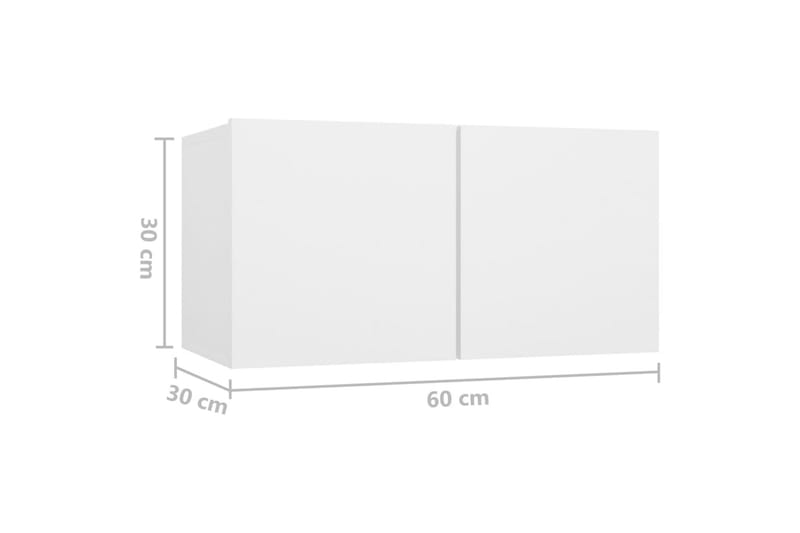 TV-benker 4 stk hvit 60x30x30 cm sponplate - Hvit - Møbler - TV- & Mediamøbler - TV-skap