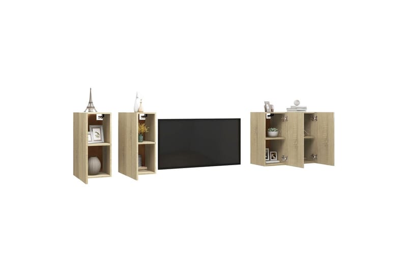 TV-benker 4 stk sonoma eik 30,5x30x60 cm sponplate - Brun - Møbler - TV- & Mediamøbler - TV-skap