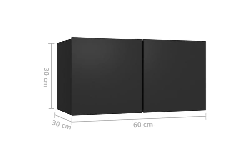 TV-benker 4 stk svart 60x30x30 cm sponplate - Svart - Møbler - TV- & Mediamøbler - TV-skap