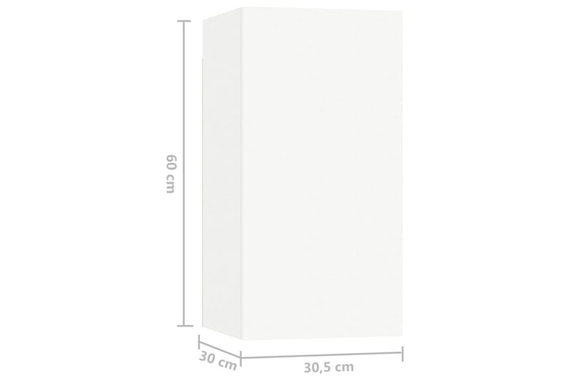 TV-benker 7 stk hvit 30,5x30x60 cm sponplate - Hvit - Møbler - TV- & Mediamøbler - TV-skap