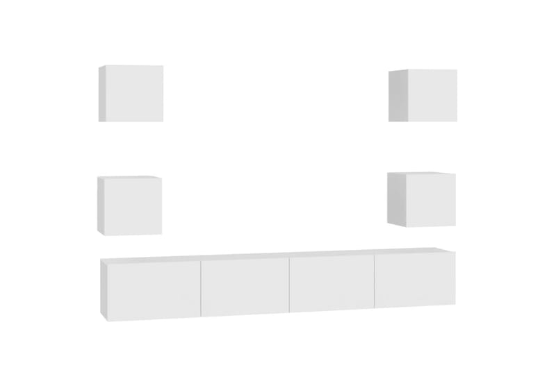 TV-benksett 6 deler hvit sponplate - Hvit - Møbler - TV- & Mediamøbler - TV-skap