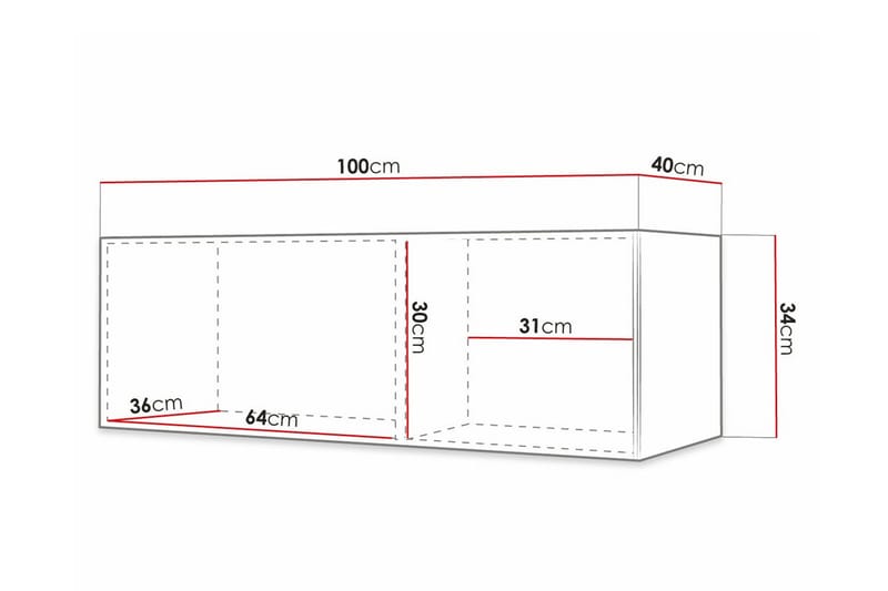 TV-skap Dunvegan 100 cm - Svart - Møbler - TV- & Mediamøbler - TV-skap