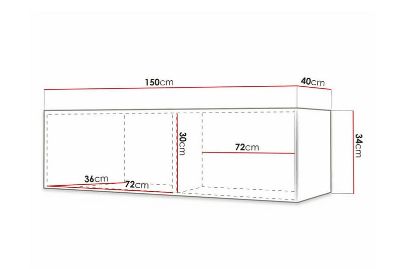 TV-skap Dunvegan 150 cm - Hvid - Møbler - TV- & Mediamøbler - TV-skap