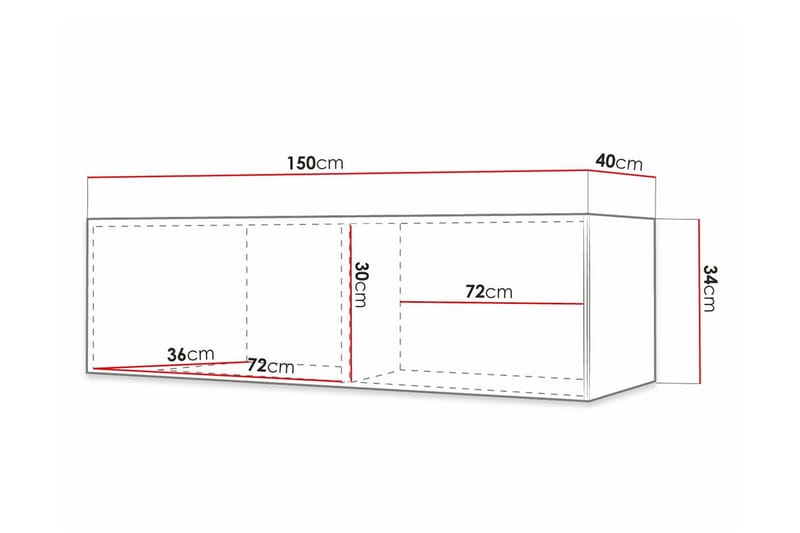 TV-skap Dunvegan 150 cm - Svart - Møbler - TV- & Mediamøbler - TV-skap