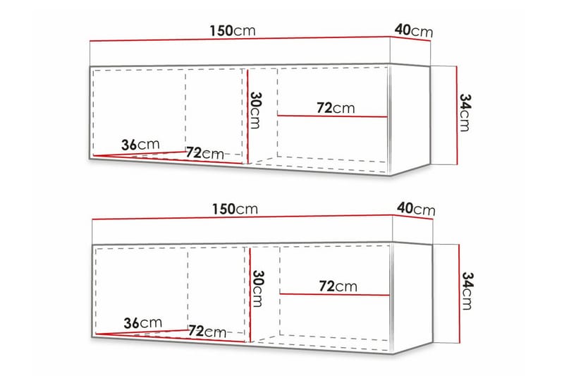 TV-skap Dunvegan 300 cm - Svart - Møbler - TV- & Mediamøbler - TV-skap