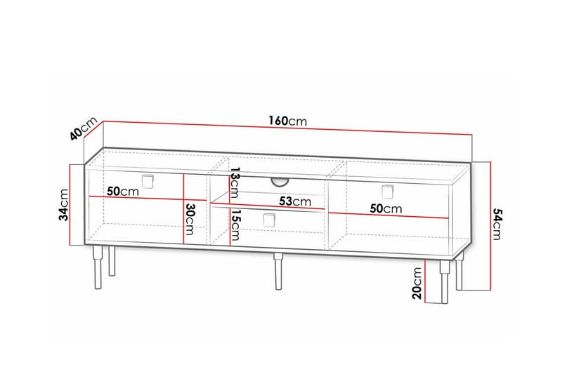 TV-skap Glenndale 160 cm - Hvid - Møbler - TV- & Mediamøbler - TV-skap