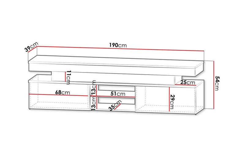 TV-skap Glenndale 190 cm - Hvid - Møbler - TV- & Mediamøbler - TV-skap