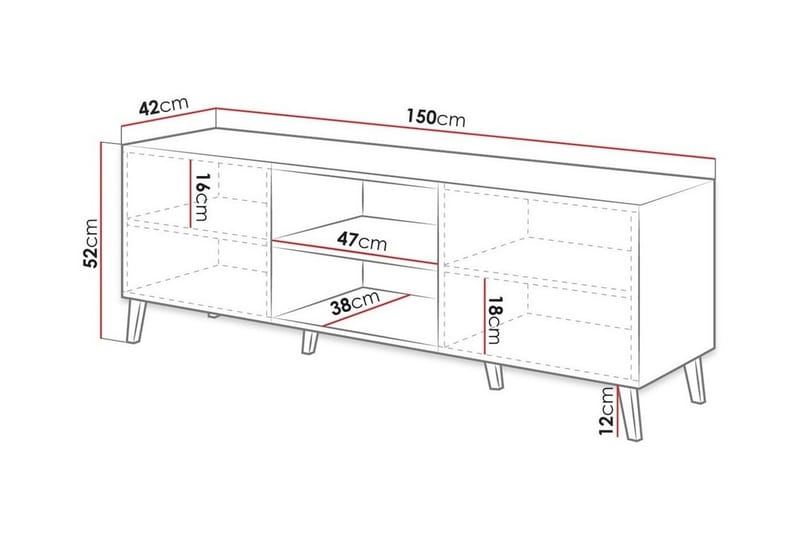 TV-skap Juniskär 150 cm - Grafitt - Møbler - TV- & Mediamøbler - TV-skap