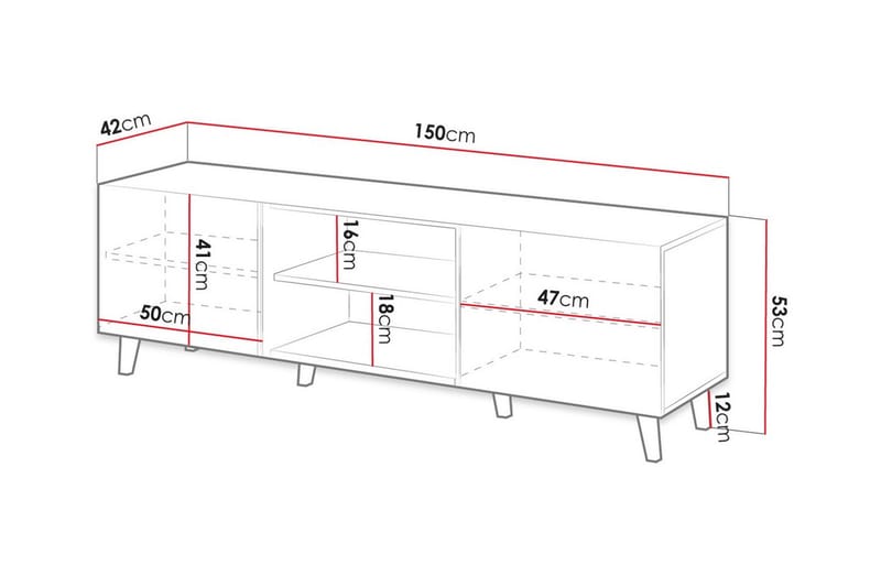 TV-skap Juniskär 150 cm - Svart - Møbler - TV- & Mediamøbler - TV-skap